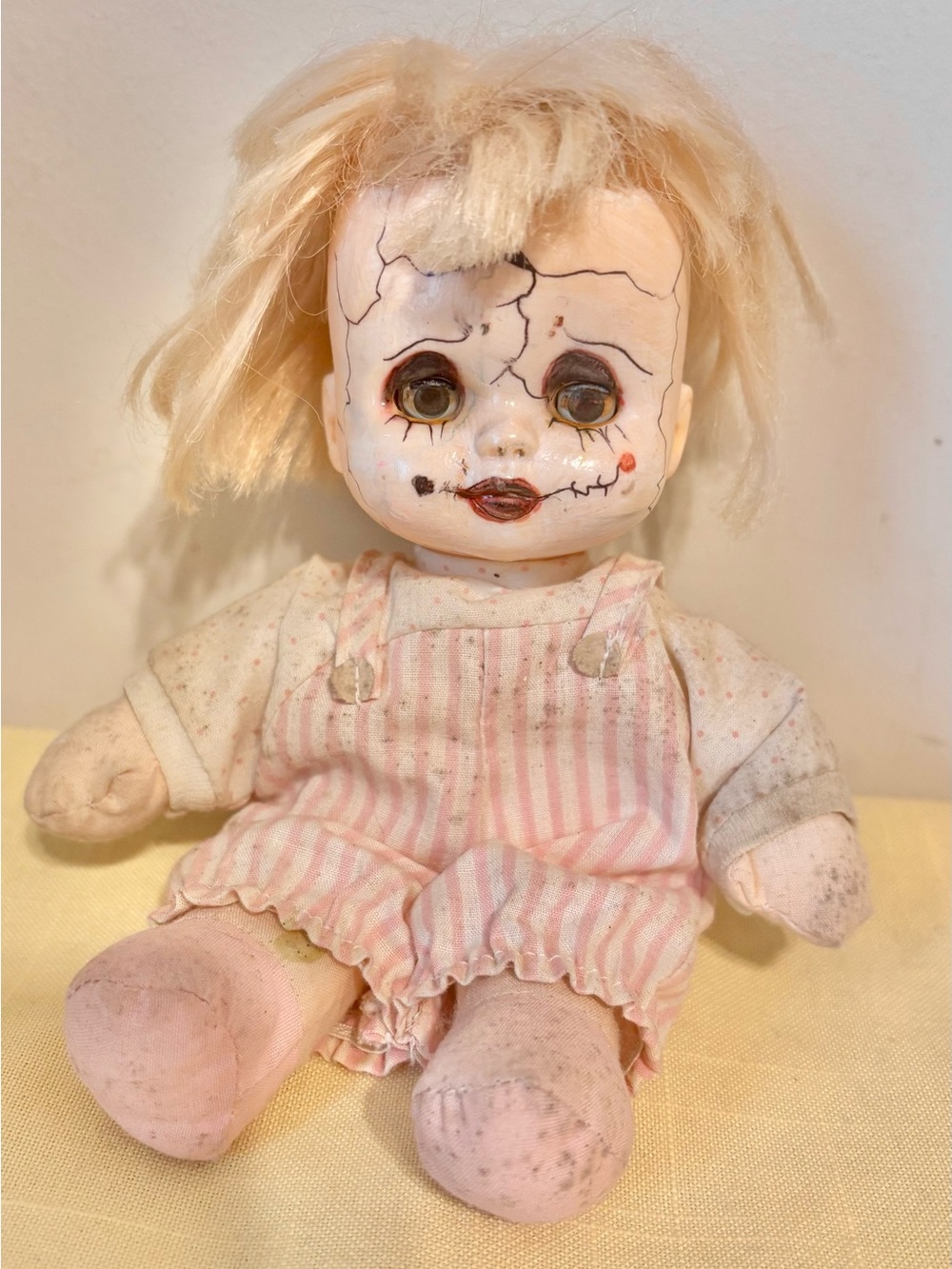 CITITOY Doll 1988 Vinyl Head Plush Body w/Overalls Oddities and Curiosities
